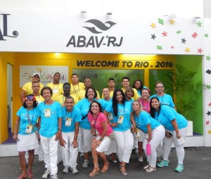 Parte da equipe Abav-RJ, que trabalhou no suporte aos turistas